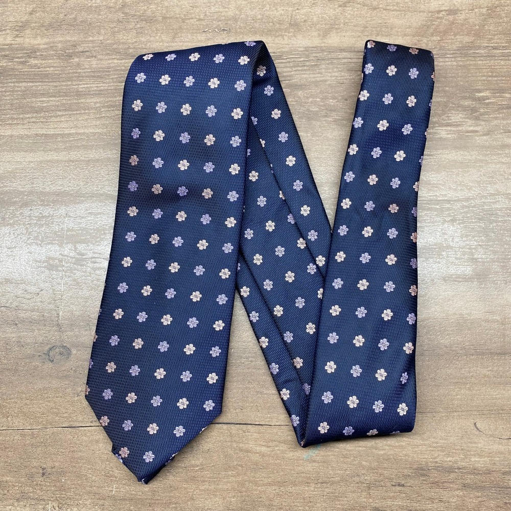 Saddlebred Necktie Floral Jacquard Mens Blue Lavender Peach Preppy Wedding NEW - Picture 2 of 8